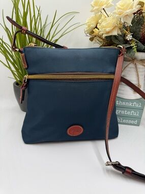 Dooney & Bourke Navy Nylon Wayfarer North South Triple Zip Crossbody Bag